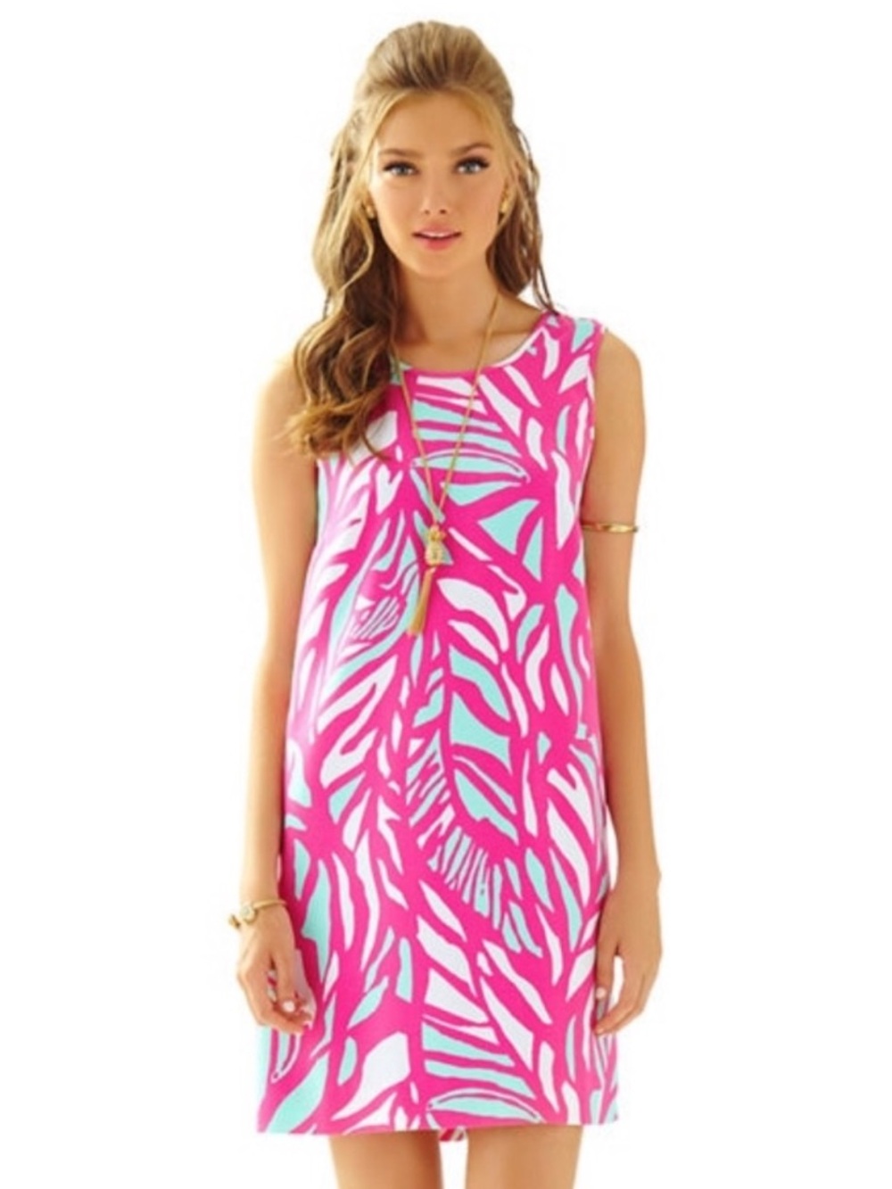 Lilly Pulitzer Sabrina Sleeveless Shift Dress in Papaya Playa Capri Pink | L
